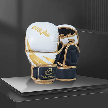 Professional MMA Boxing Gloves Half Finger Sandbag Karate Muay Thai Training Gloves PU Adult Kids Thickened Boxing Equipment