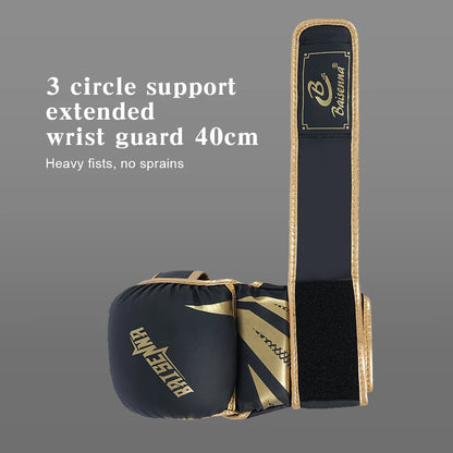 Professional MMA Boxing Gloves Half Finger Sandbag Karate Muay Thai Training Gloves PU Adult Kids Thickened Boxing Equipment