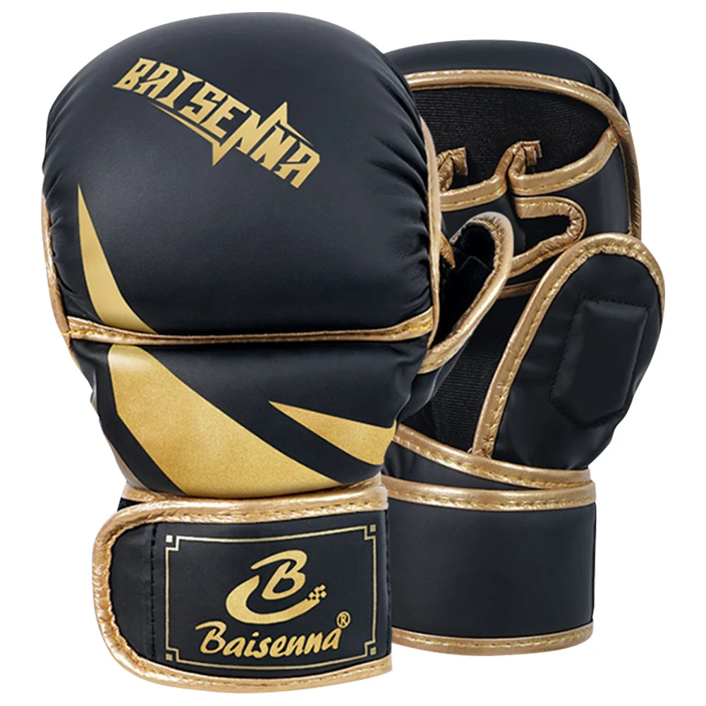 Professional MMA Boxing Gloves Half Finger Sandbag Karate Muay Thai Training Gloves PU Adult Kids Thickened Boxing Equipment